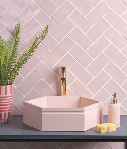 Ca Pietra Seaton Crackle Ceramic Pink Sands